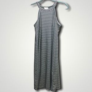 Maison Jules Black and White Striped Halter Dress